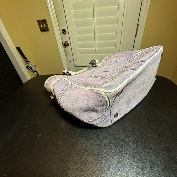 Coach lavendar suede and leather tote 9359 - Picture 4 of 15